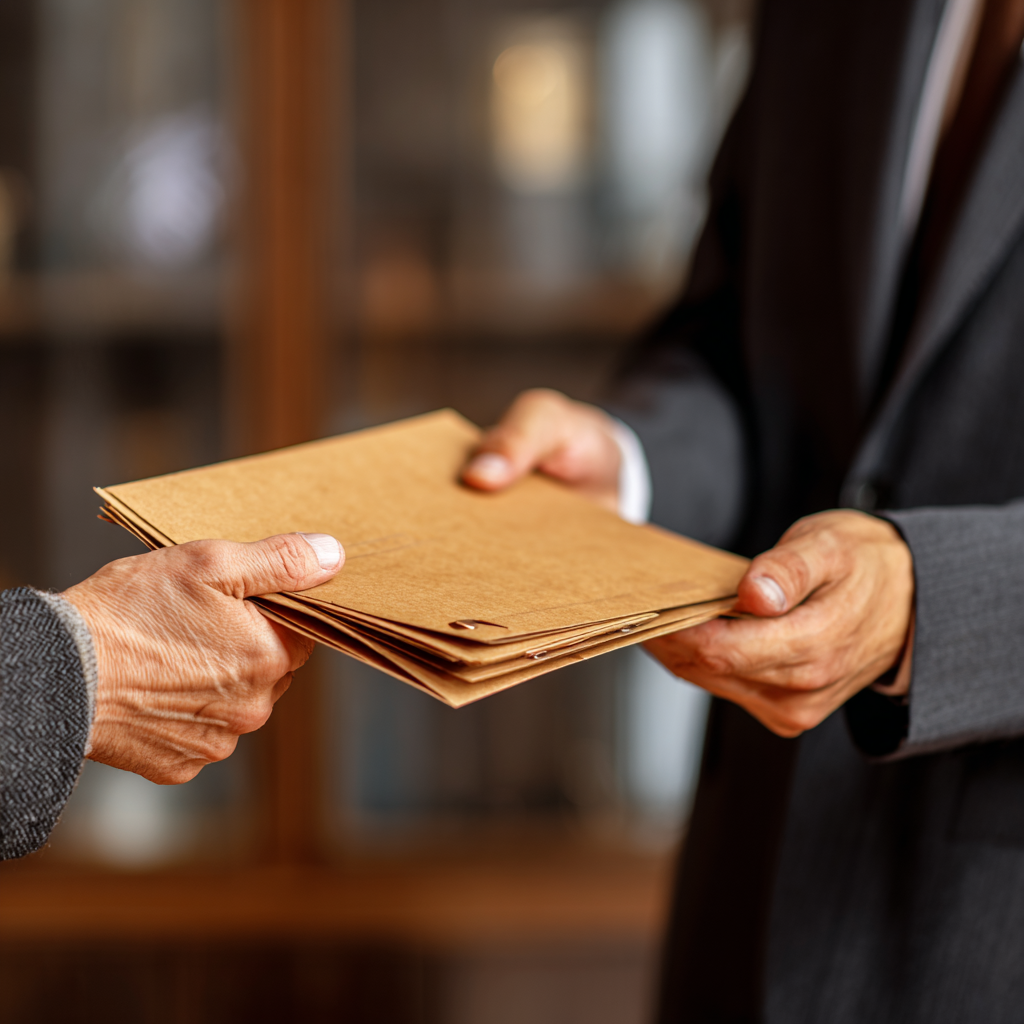 klient podpisuje zmluvy od učtovníka, kontrola dokumentov