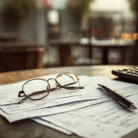 detailny záber na pracovný stol učtovnícka firma