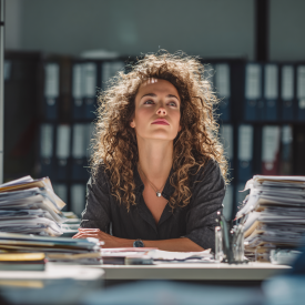 učtovníčka pri dokuemntoch premýšla nad spracovaním požiadaviek od klienta